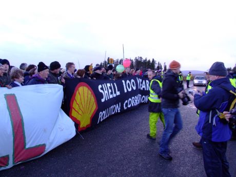 Cork-made S2S banner at protest. Isn't it lovely?