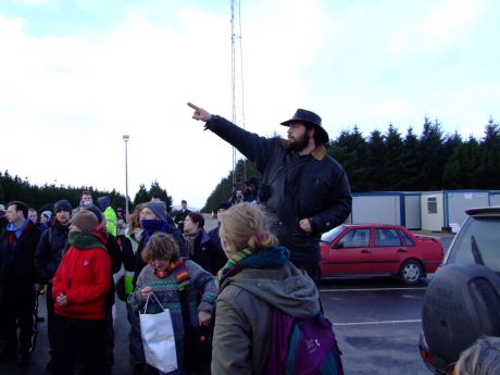 John pointing out site features, including the Axonics water treatment which has never worked either properly or well.