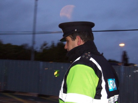 Garda Mick Clesham RG33 at Bellanaboy. A known bully, made a fool of now by Supt. Joe Gannon.