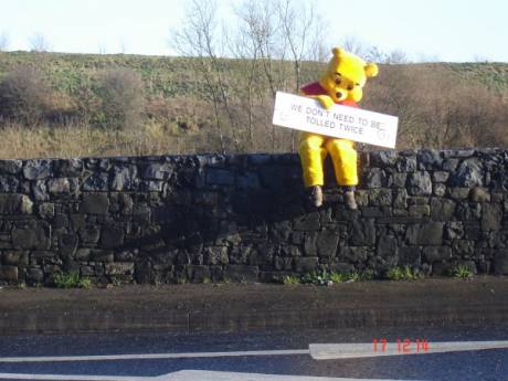 Click on image to see full-sized version Protest at N3