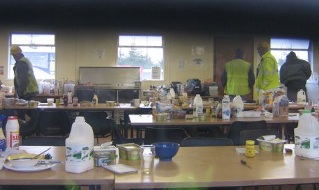 Inside the refinery canteen, Bellanaboy