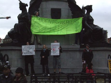 FEE activists with strike call