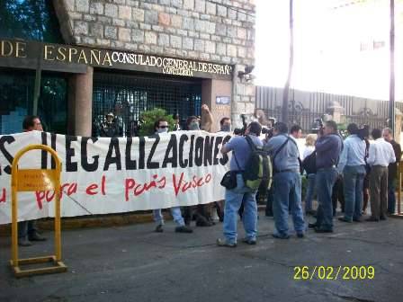Basque solidarity action in Mexico  -- one of 14 countries to take such actions in February