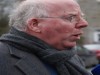 Bishop John Mc Areavey speaking to press in Maynooth