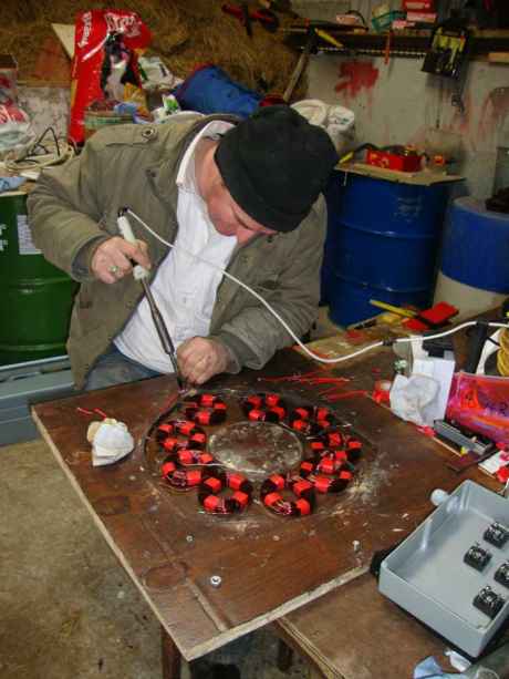 Soldering the 9 coils that make up the stator