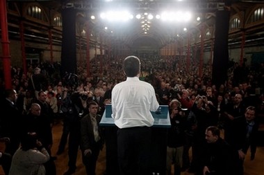 Gerry Adams speaks after the vote