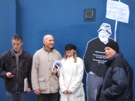 Dermie McClenaghan, with Colm, Kieran, young woman in white coat (sorry, I forgot her name) and Eamonn McCann, all of Raytheon 9 fame
