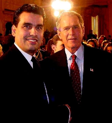 Click on image to see full-sized version Rodriguez with George Bush