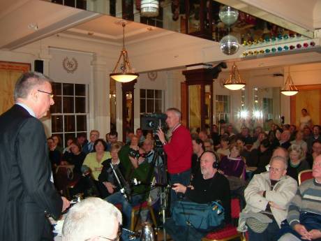 Prof. John Crown speaking, Prime Time camera were there