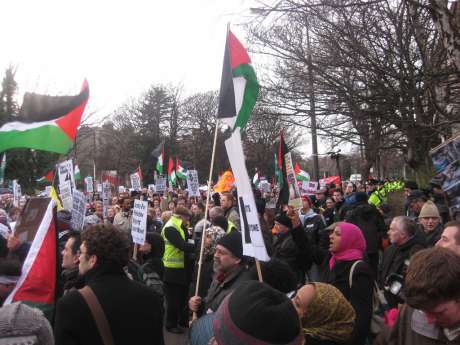 Outside Israeli Embassy