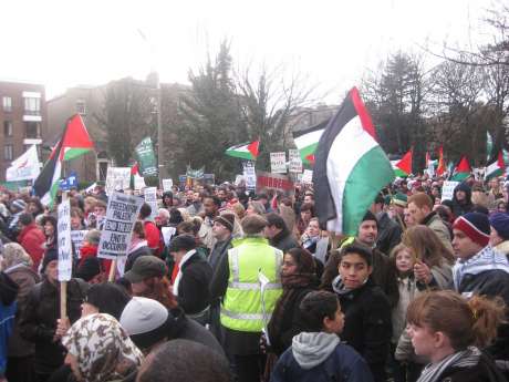 Outside Israeli Embassy