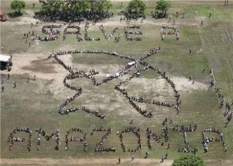 Land art in defence of the Amazon @ WSF 09
