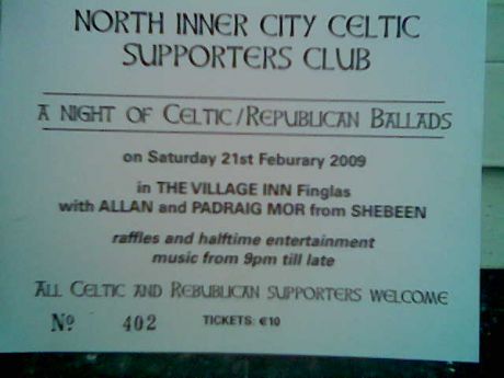 Celtic Supporters Club Fund-raiser , Sat 21st Feb 09, Finglas, Dublin.