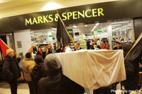 marks and spensers , buisness not quite as usual.