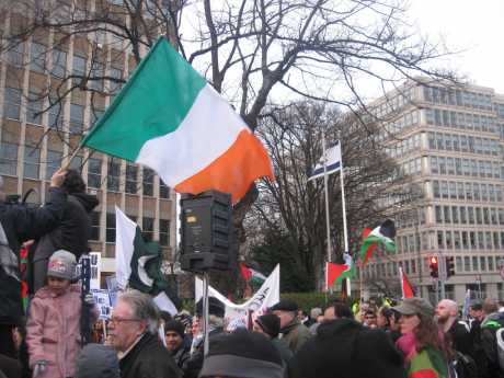 All the flags are blowing one way and the Israeli one is flying against them !