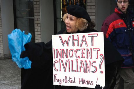 "What innocent civilians, they elected HAMAS" : anti Gazan poster in NYC