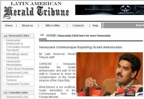 Venezuela Expels Israeli Ambassador To Protest Gaza Strip Attacks