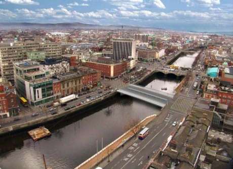 Overhead view of Dublin City Councils planned public transport priority bridge at Marlborough Street  Hawkins Street.