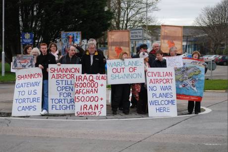 Peace activists at Shannon 8 Jan 2012