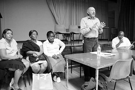 Mick O'Reilly (ATGWU) chairs the meeting