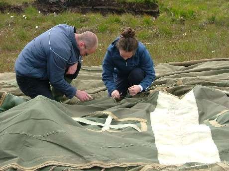 Putting together the Marque at camp in Rossport