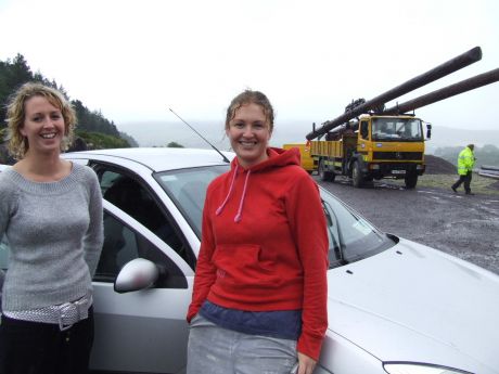 Kathleen & Claire OSullivan at Tralibane and their land just a stones throw away.