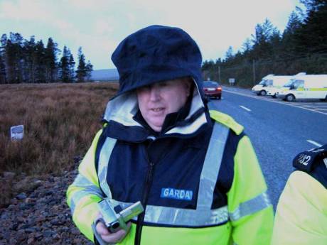 Guarding the refinery site earlier this year. 
