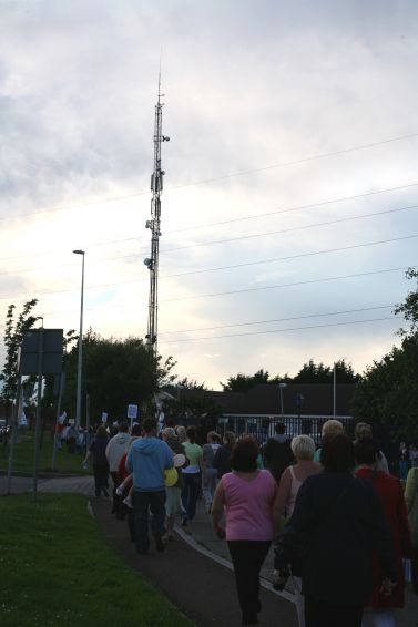 Approaching the mast over the Garda Station