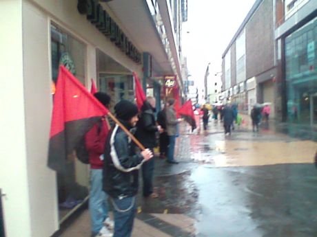 Click on image to see full-sized version Starbucks Global Day of Action - Belfast picket