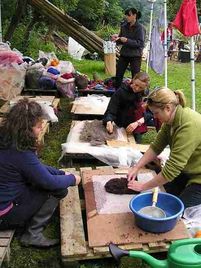 Click on image to see full-sized version Felt making with Joan Casey (front left)