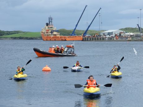 Irish Coastguard assisting a safe return to shore. Thanks lads.