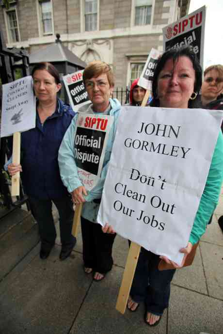 Picketers and supporters