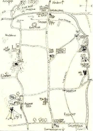 Vigil Camp, Belper Farm. Bottom left of map