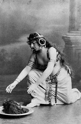 For years it was thought Alice Guszalewicz posing as Salome, Wilde's religious play was in fact Oscar being a girlie