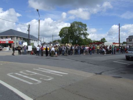 Assembling before Pat's release celebration, Castlerea