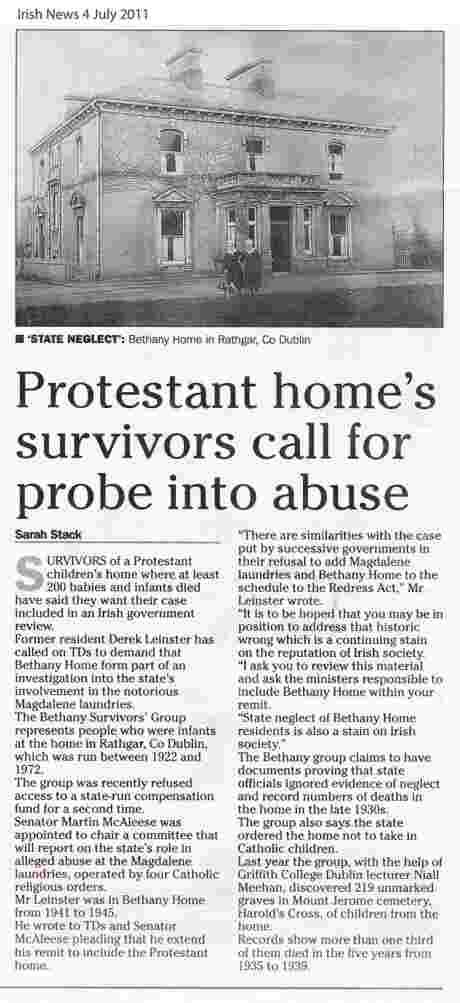 Why not let Senator McAleese look at Bethany Home as well?