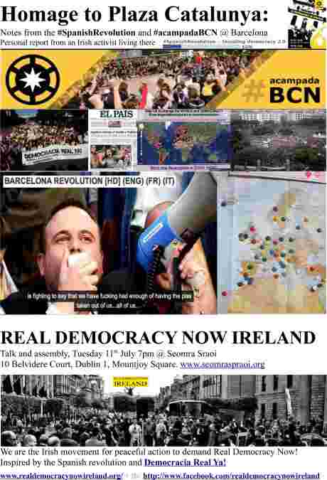 Homage to Plaza Catalunya: REAL DEMOCRACY NOW IRELAND event