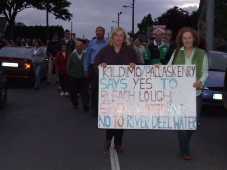 Family support, Joan and Ruth Hayes lead the rally to the line.