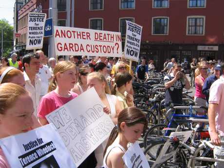 Some of the crowd at the Justice for Terence Wheelock Protest