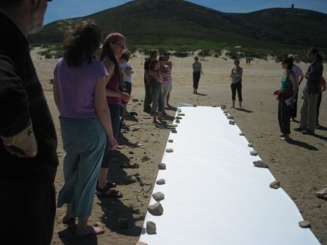 The artists on the beach