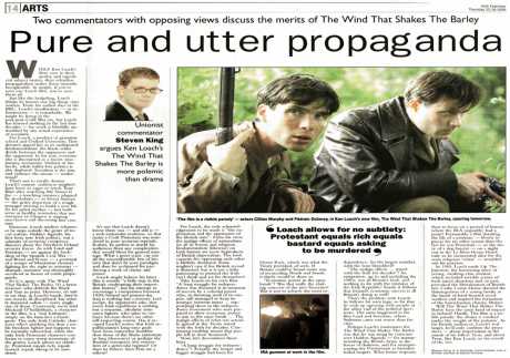 Click on image to see full-sized version Attack on Ken Loach, his films, and on War of Independence