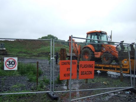 Construction traffic on the site