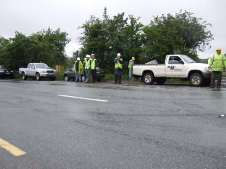 Workers watching 