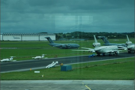 Click on image to see full-sized version C 17 transporters, Troop carriers and US mil exec jets at Shannon