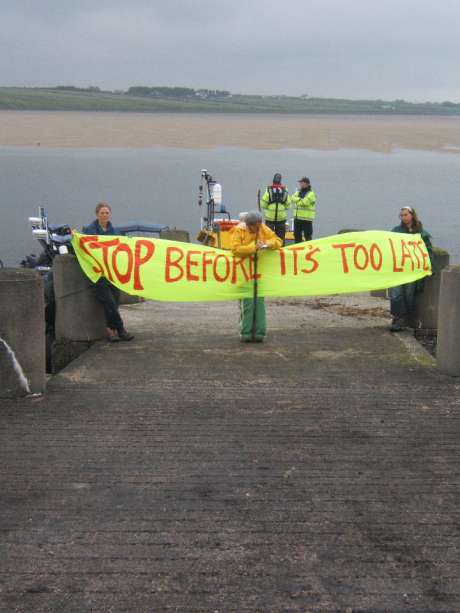 Banner on the pier tonight. 