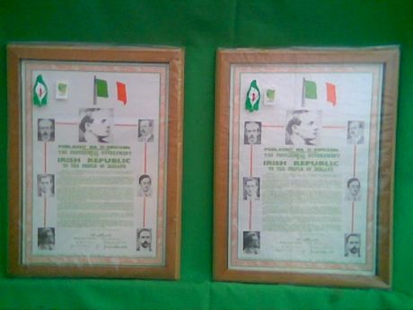 Raffle prizes : 2 framed 1916 Proclamations.