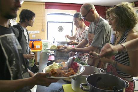 Delicious vegan food being served by Seomra Spraoi People's Kitchen