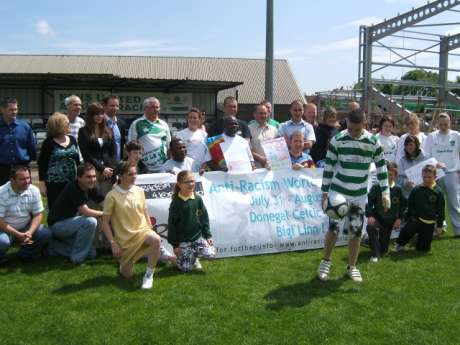 Click on image to see full-sized version Local star shows off his skills at the launch