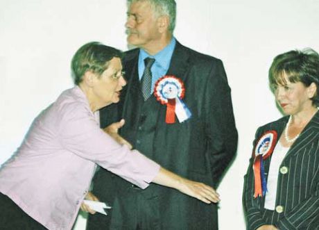 Third place DUP Euro Candidate Diane Dodds refuses to shake hands with poll topper, Bairbre deBun of Sinn Fein