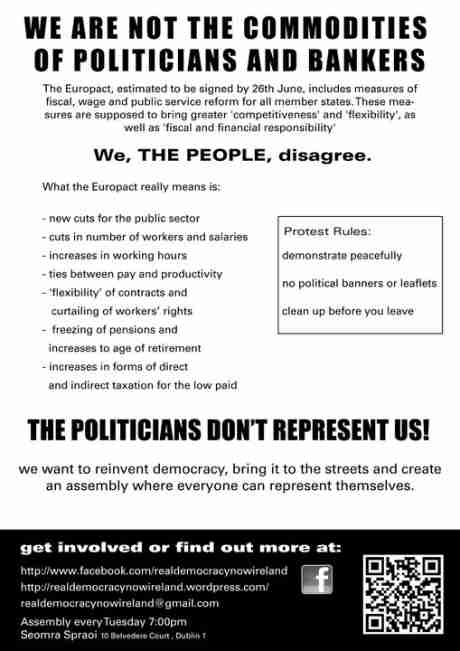 Real Democracy Now Ireland: 19J Online poster (PRINT AND DISTRIBUTE, send facebook links and TWEETS) 